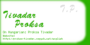 tivadar proksa business card